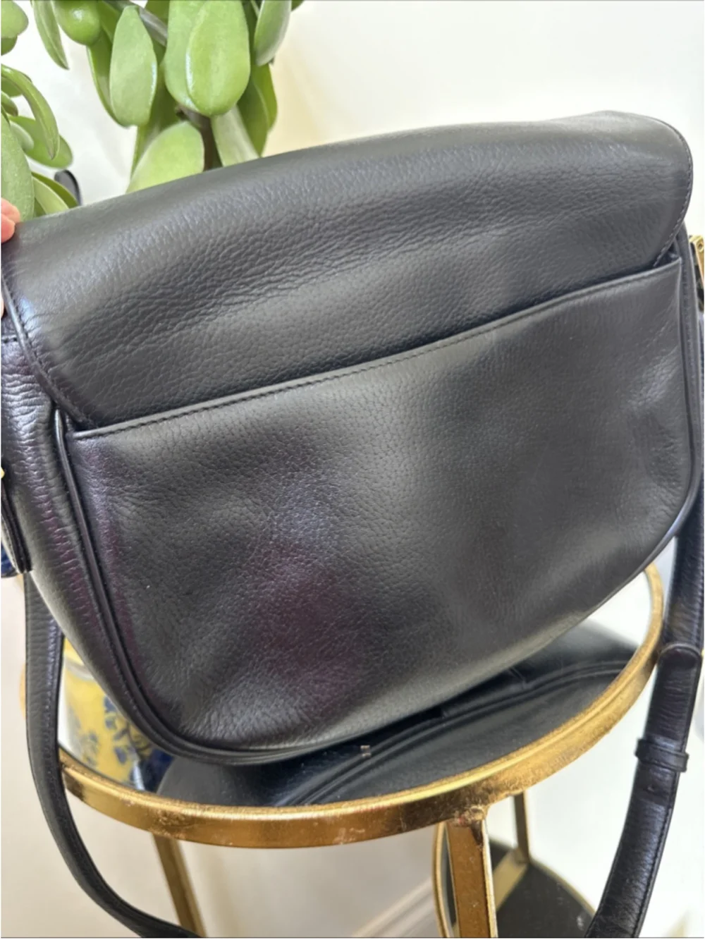 MCM Munchen Germany Shoulder Bag Black Pebble Leather